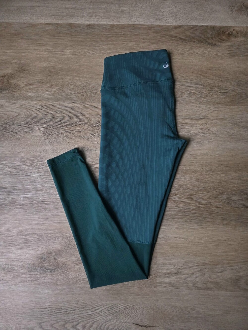 Alo Yoga Emerald Green High-Waisted Mesh Panel Leggings - Size S - Picture 2 of 11